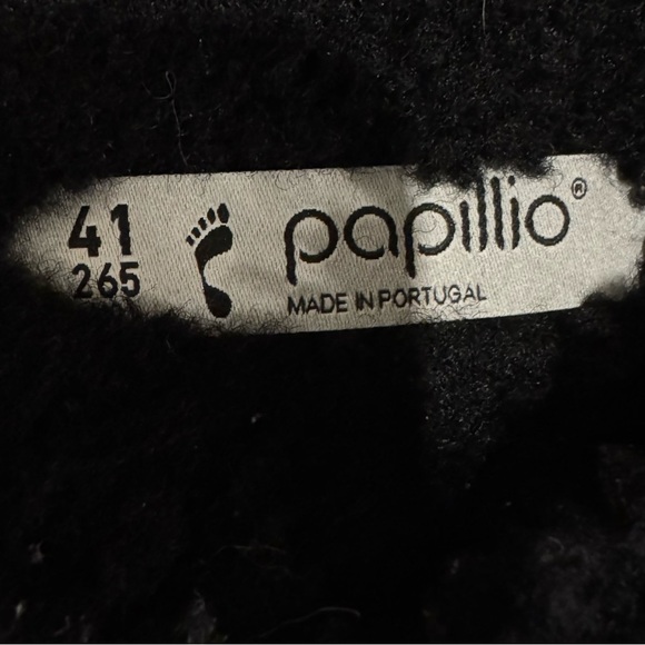 Papilio Birkenstock Black Teddy Sherpa Fuzzy Sandals Size 10/41 - Picture 9 of 9